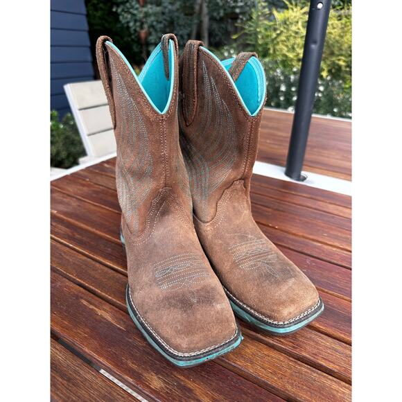 Ariat Anthem Square Toe Women's 6 B Western Cowboy Boots Java Teal - Picture 1 of 10